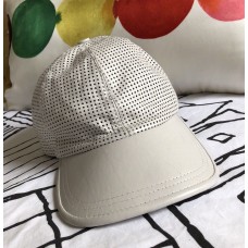 Intermix  Perforated Leather Baseball Cap Hat White Snow One Size  eb-23637119